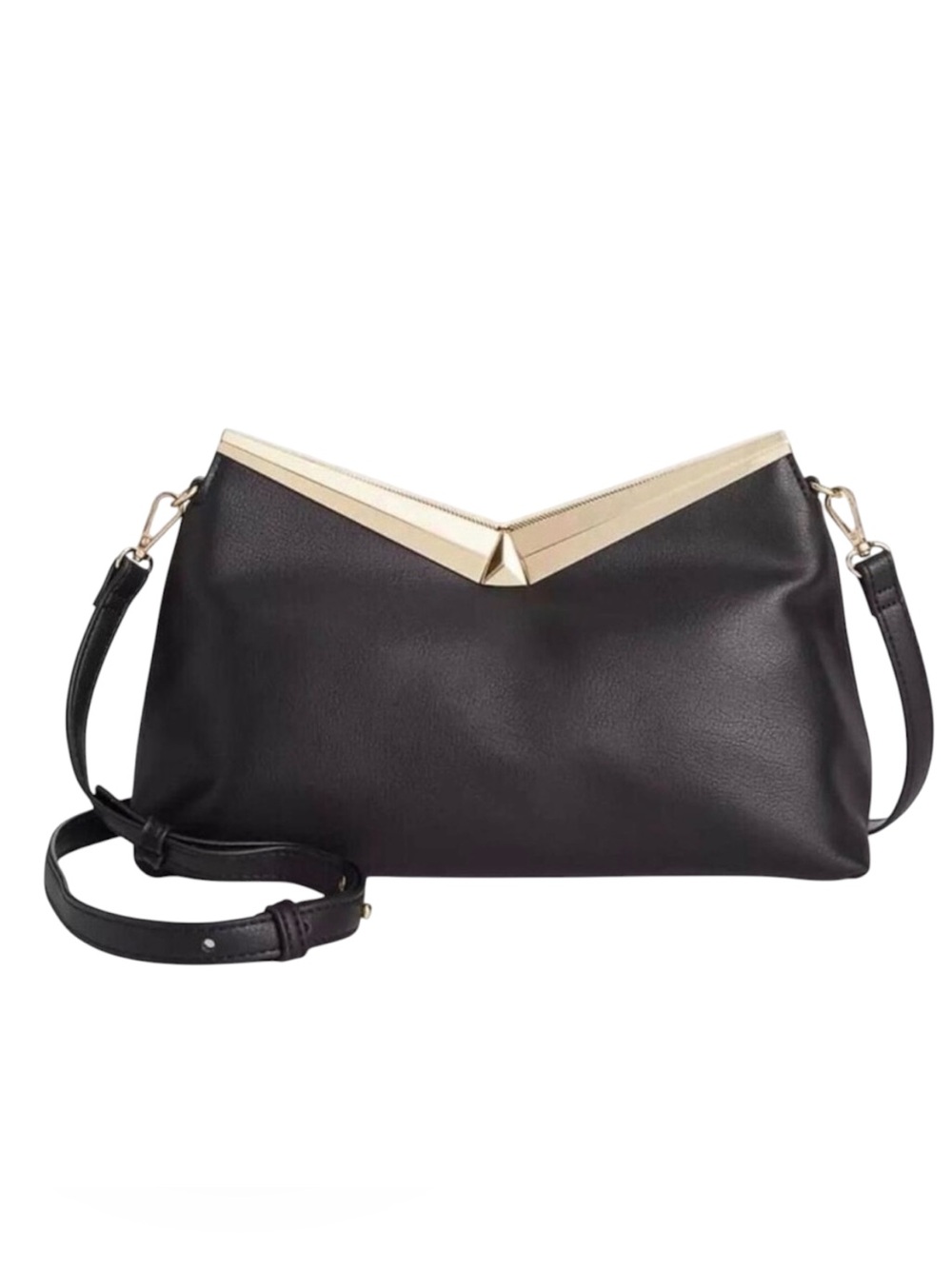 NWT INC International Concepts Women Black Faux Leather Crossbody Handbag OS